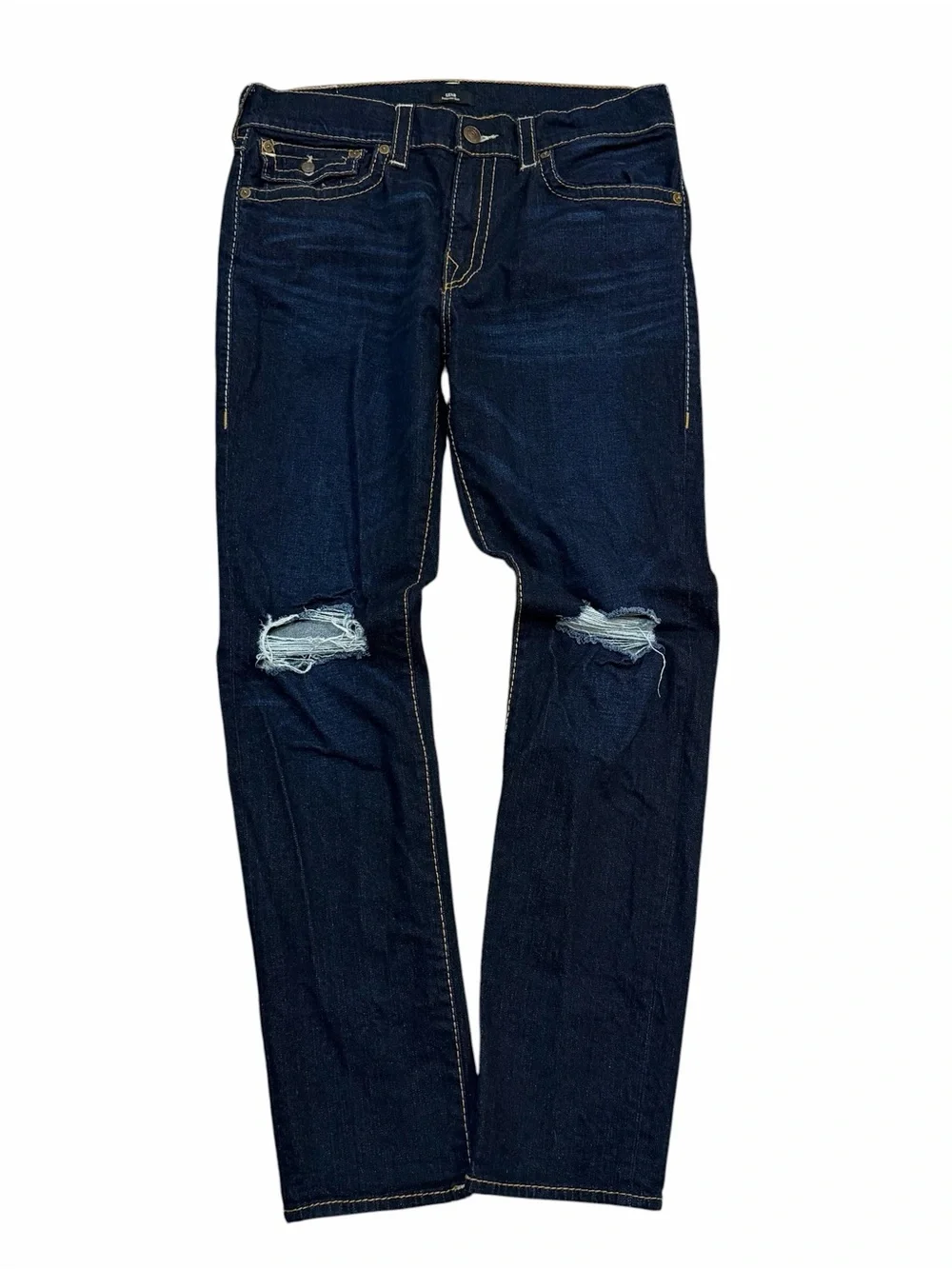 True Religion Geno Relaxed Slim Flap Pocket Jeans Men’s 36x32 Dark Wash Denim